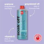 Product Benefits: Made with acetone to easily remove nail polish, grapeseed oil helps to moisturize nails, and vitamin E helps to nourish nails, coconut scented. 