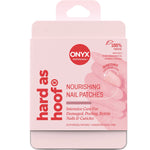 Pink packaging of ONYX Professional hard as hoof nail patches on a white background