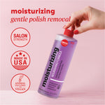 Onyx Professional moisturizing nail polish remover bottle with visible text including “moisturizing,” “nourishing formula,” and “professional nail polish remover.”