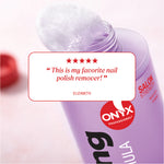  Open bottle with cotton ball and review text reading “This is my favorite nail polish remover!” credited to Elizabeth.