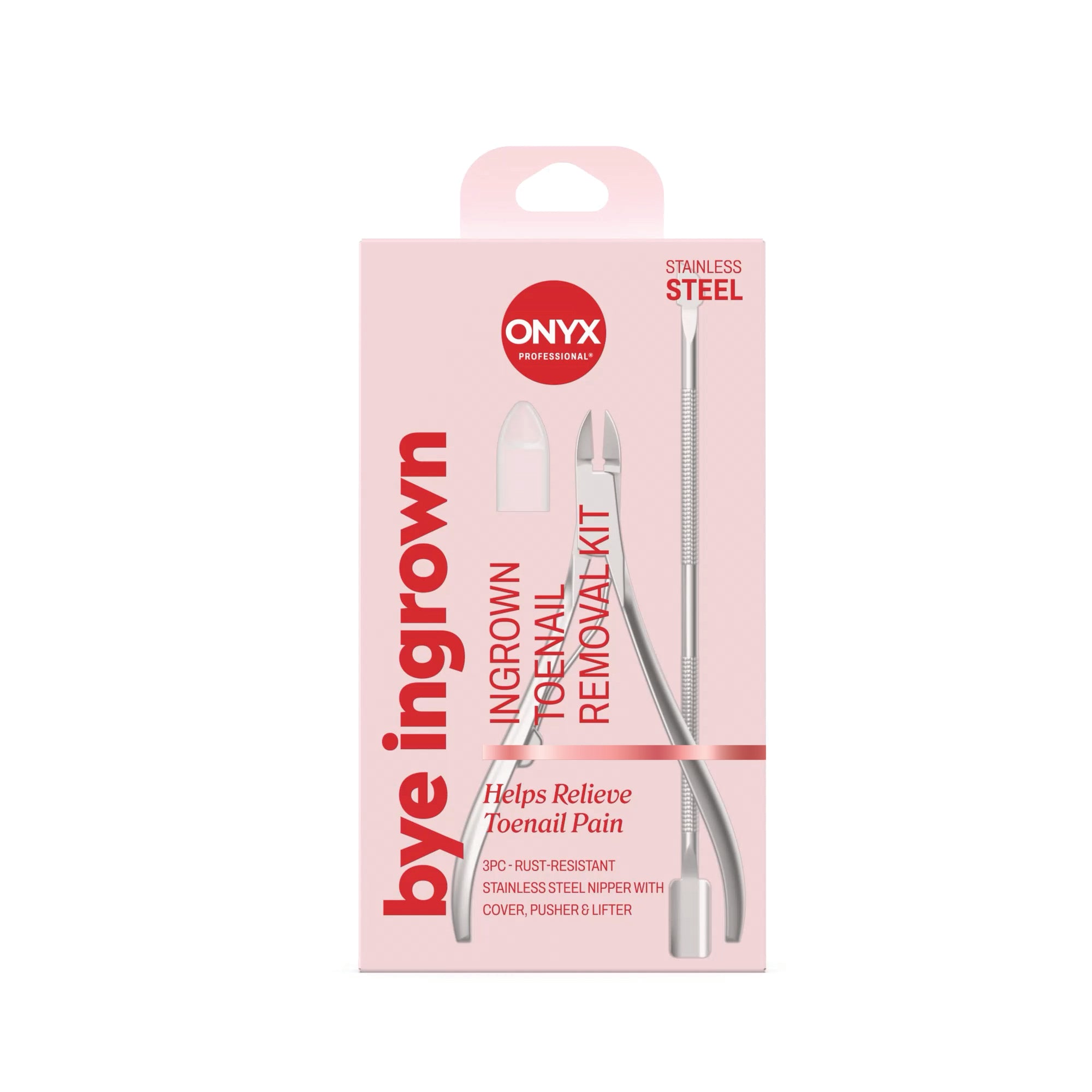 Onyx Professional Ingrown Toenail Removal 3 Piece Kit Pink Packaging
