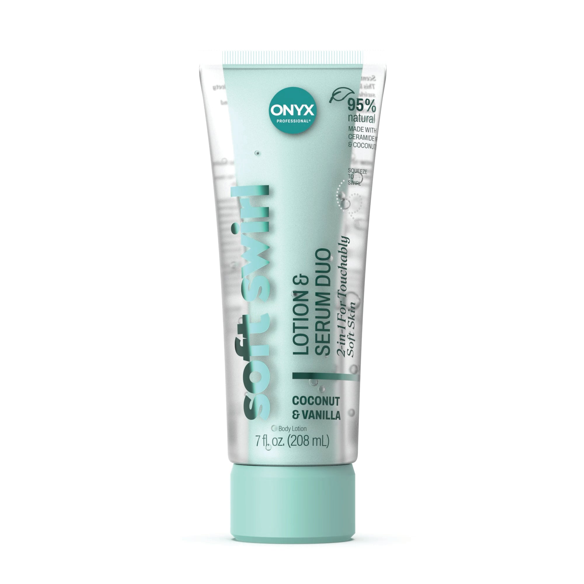 Onyx Soft Skin lotion and serum duo tube on a white background