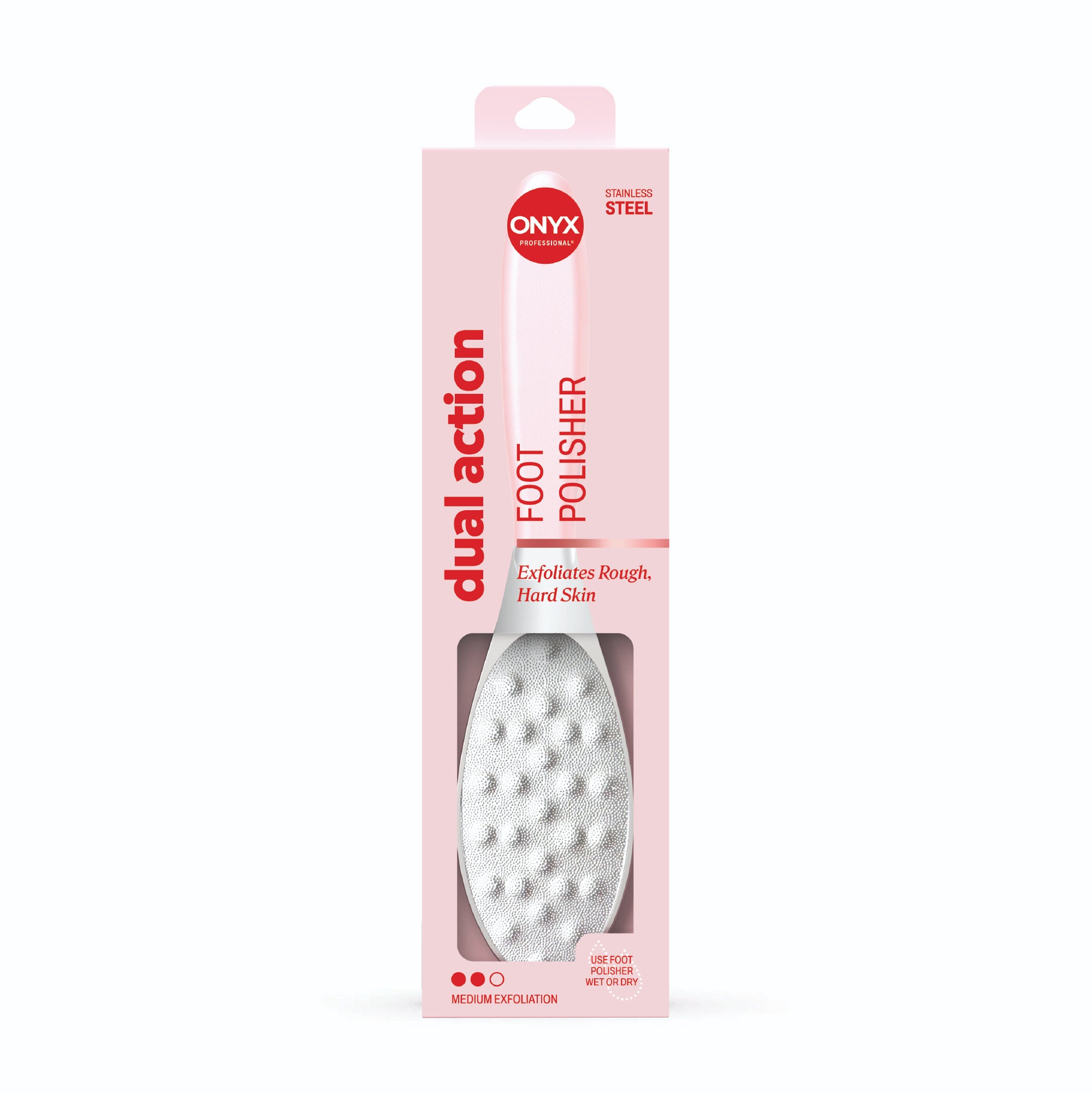 Onyx dual-action foot polisher packaging on a white background