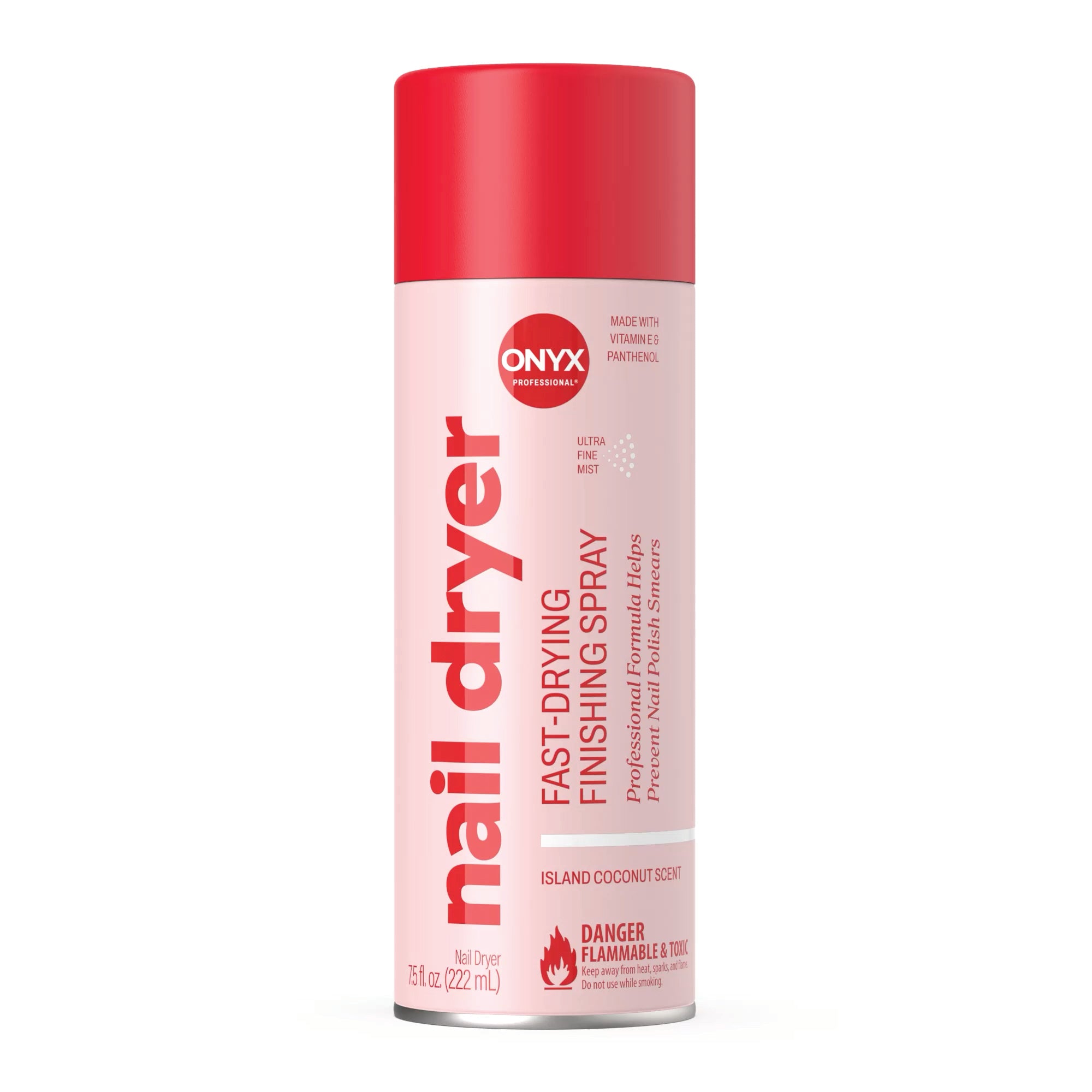 Onyx nail dryer spray can on a white background