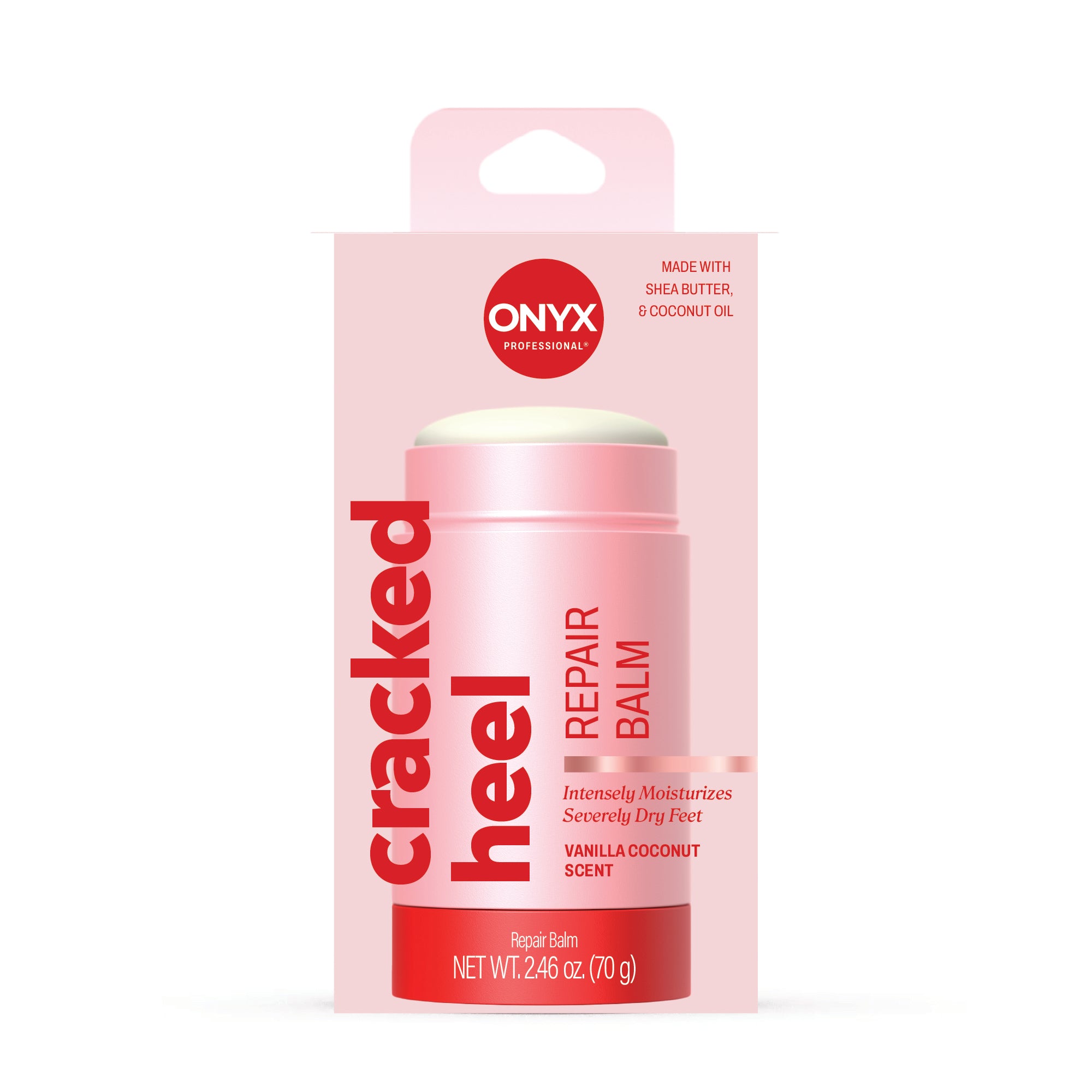 Pink balm packaging with 'Onyx' branding on a white background