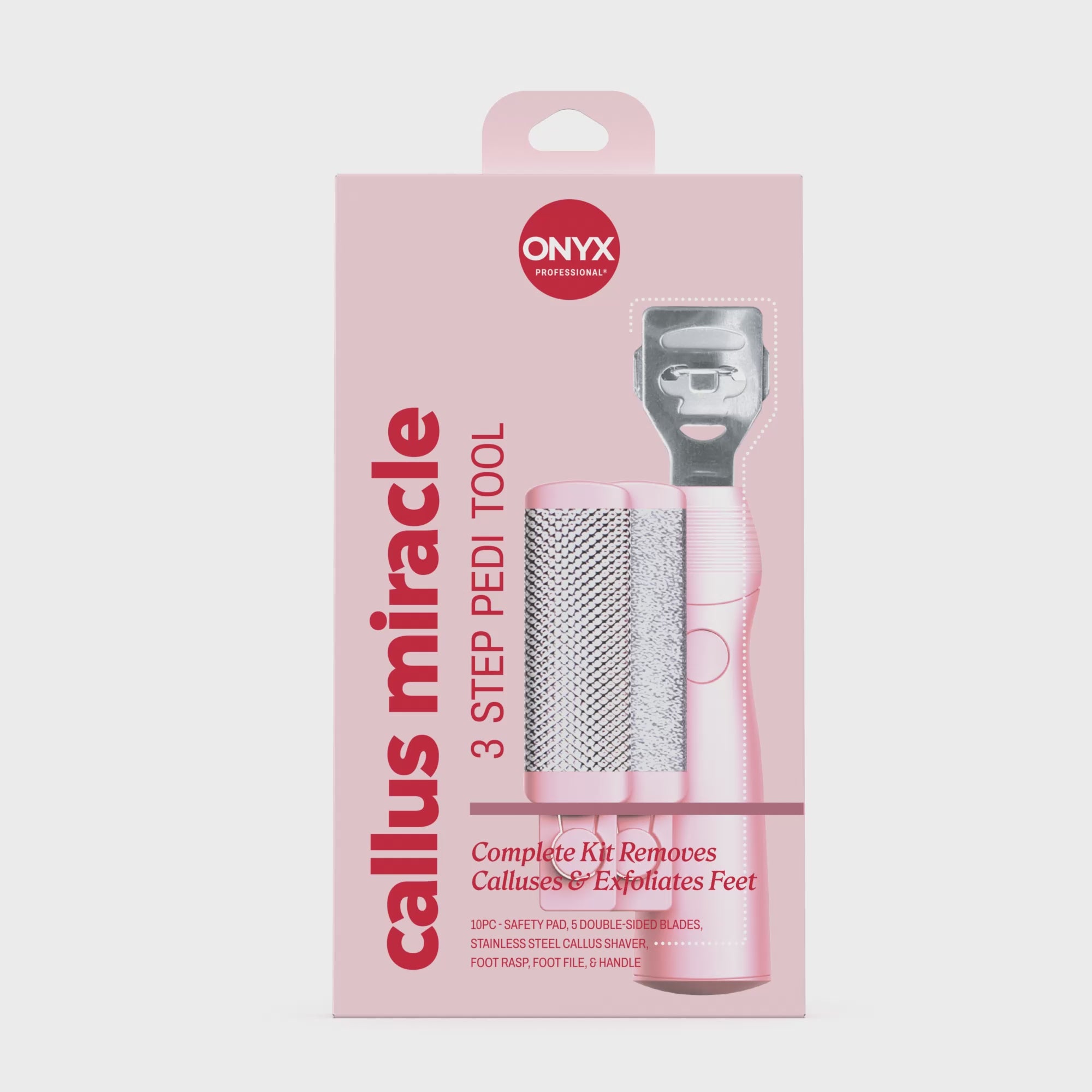 The video rotates the product 360 degrees to show the front, back, sides, top, and bottom of the packaging. There is no audio.